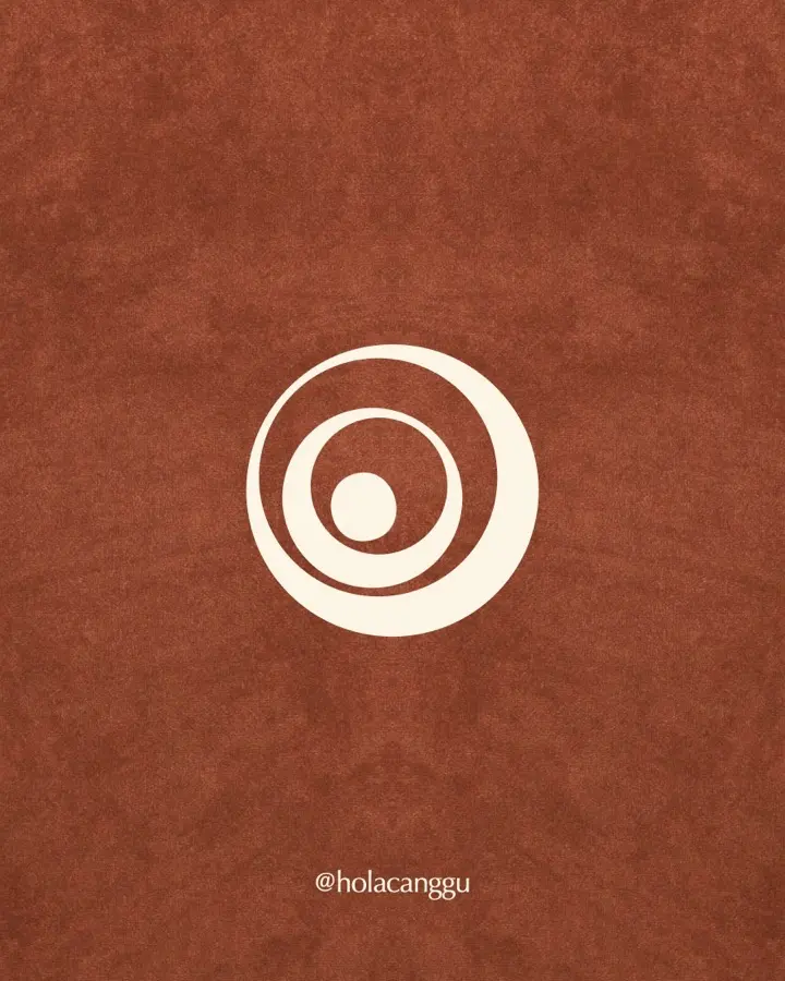 Teaser post: the Hola symbol in cream on terracotta, @holacanggu